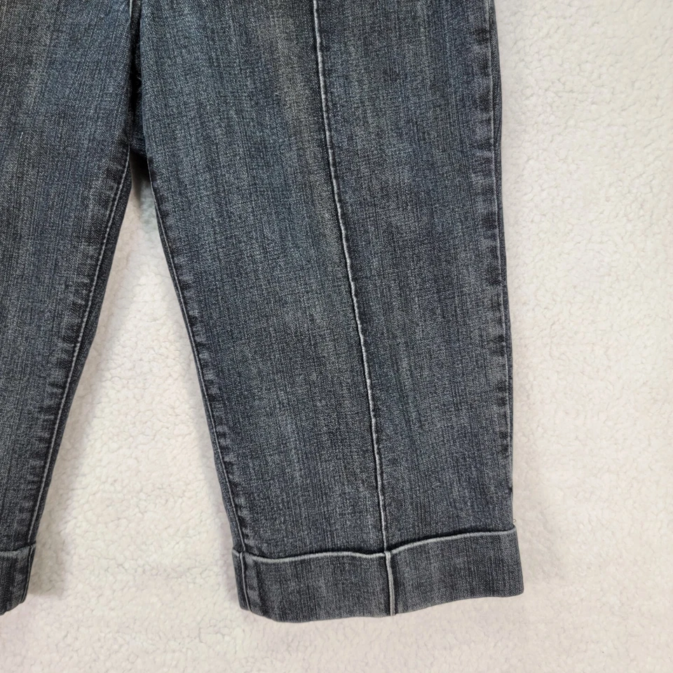 Pantalones Cortos Y2K Willi Smith Azul Denim Elastizados Tiro Bajo Puños Skimmer Mujer Talla 6 Foto 4 de 4