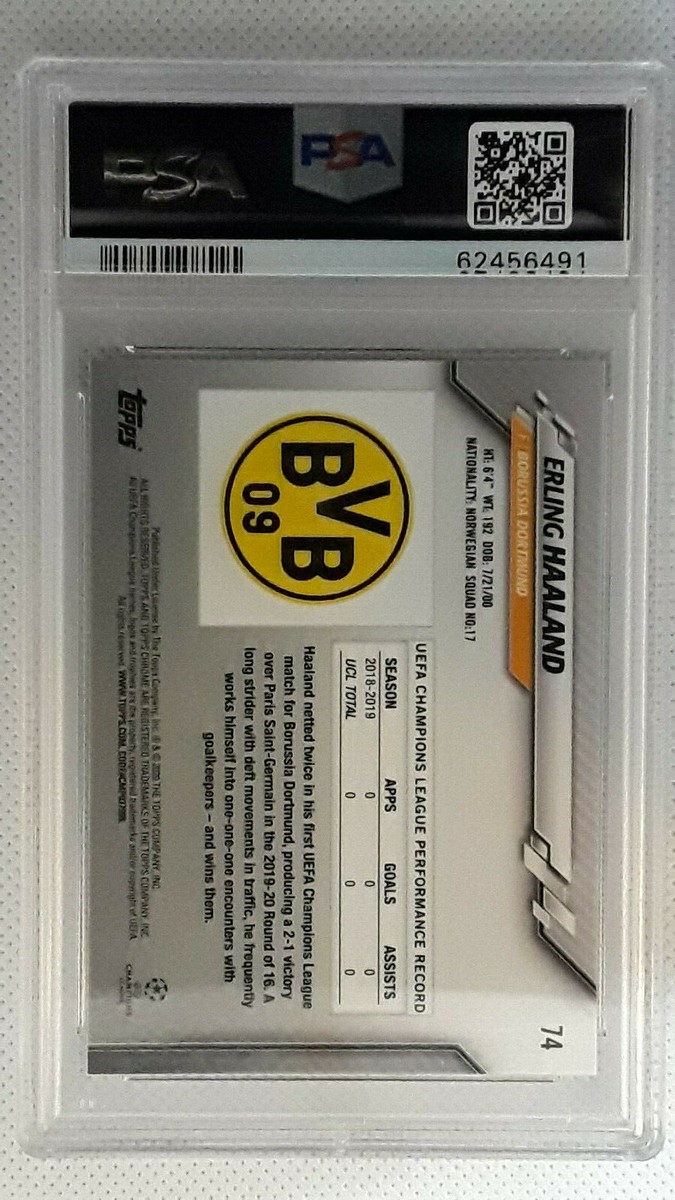 2019 Topps Chrome UCL Erling Haaland #74 PSA 10 Soccer 2019 Topps Chrome UCL Erling Haaland #74 PSA 10 Soccer