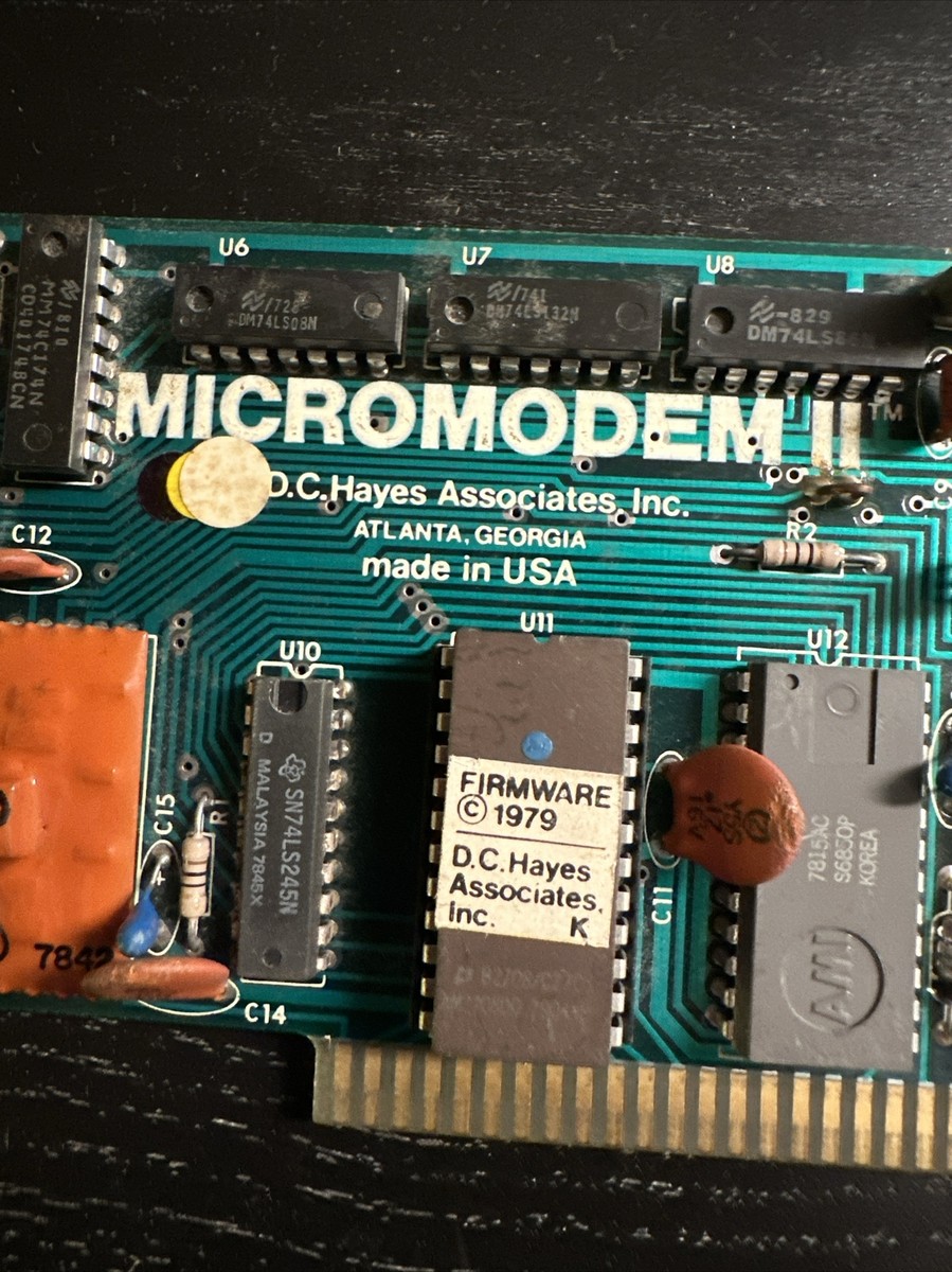 DC Hayes Micromodem II Modem For Apple II Computers 65-103 1978 +