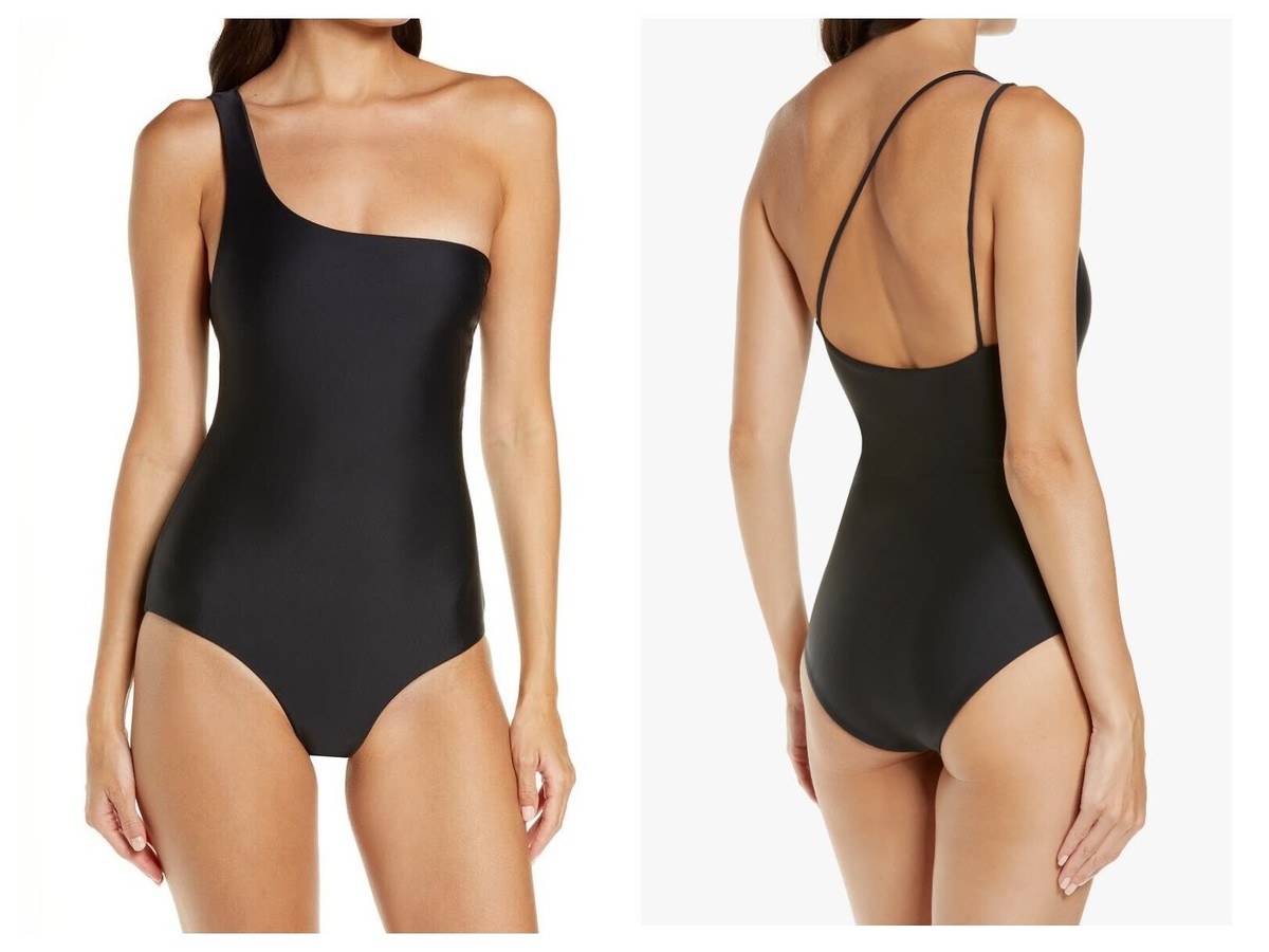 【美品】Acka dot one-piece size2 NEW JADE Swim 'Apex' One Shoulder One-Piece Swimsuit Size S