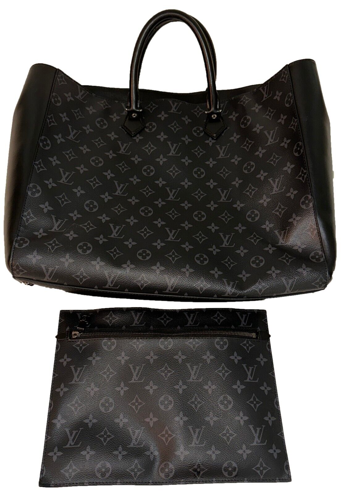  Louis Vuitton Large M44733 Grand Sac Tote Bag, Gray,  GREY/BLACK : Clothing, Shoes & Jewelry