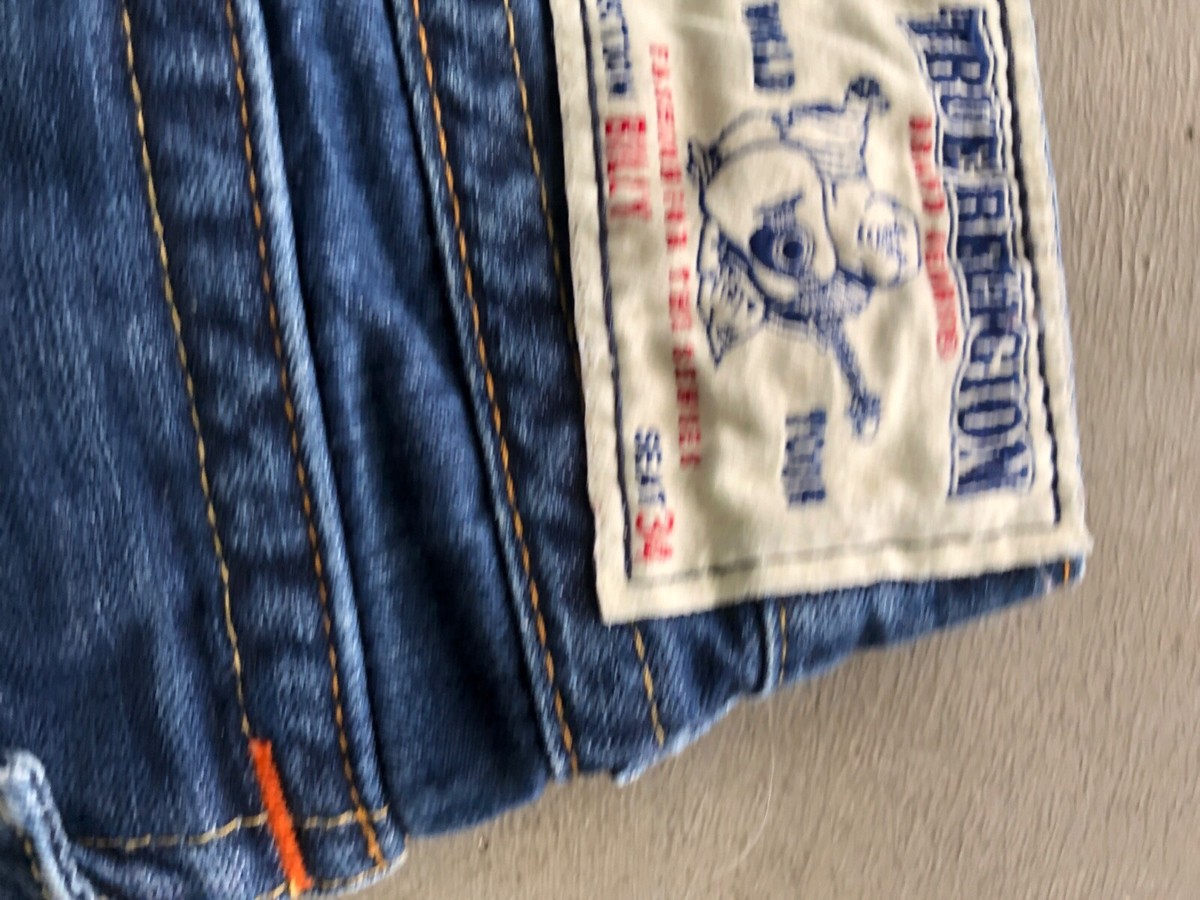 TRUE RELIGION BILLY SUPER T Stitch Men's Jeans STRAIGHT FLAP RIVER