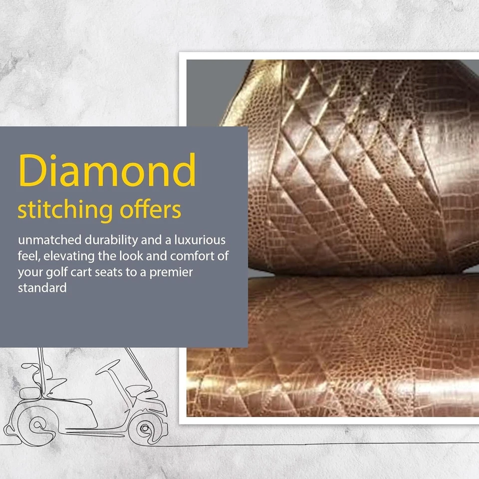 Club Car Seat Cover Diamond FRONTS BROWN GATOR Precedent Golf Cart 2004+, 2PC Foto 3 de 4