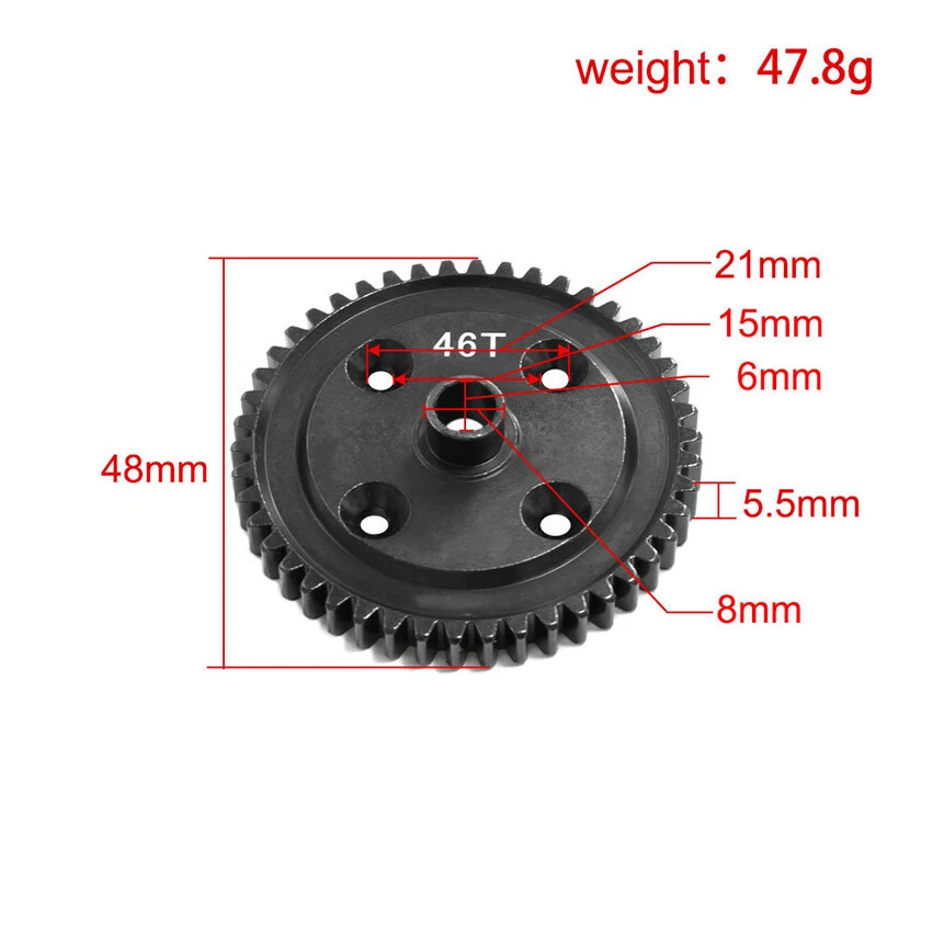 46T 48T Steel Center Differential Large Gear Steel Gear for KM 1/7 Rally E8082 - Image 2 of 4