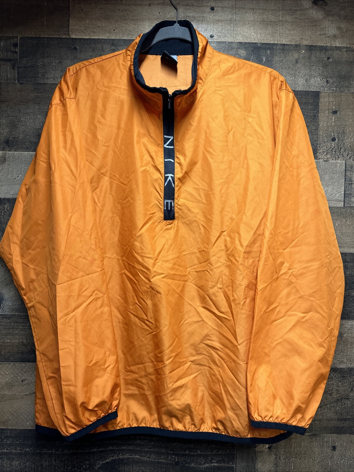 Vintage 90’s Nike Windbreaker Jacket Men’s Med Orange 1/4 Zip Up Pullover