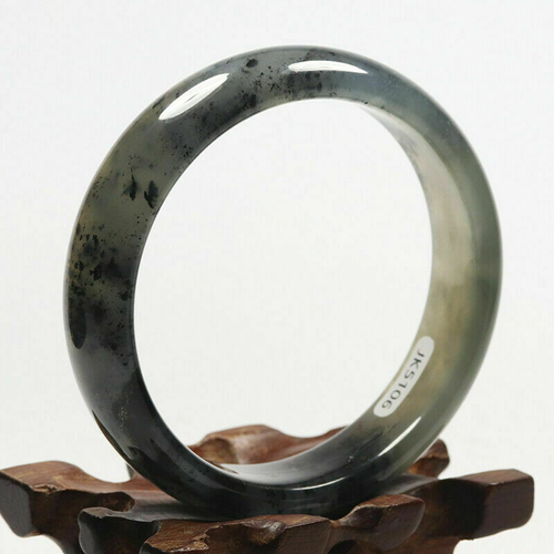 Bracciale 59mm Grado A 100% Naturale Giada Nera Verde Braccialetto Xiu Giada RO5106 - Foto 2 di 10