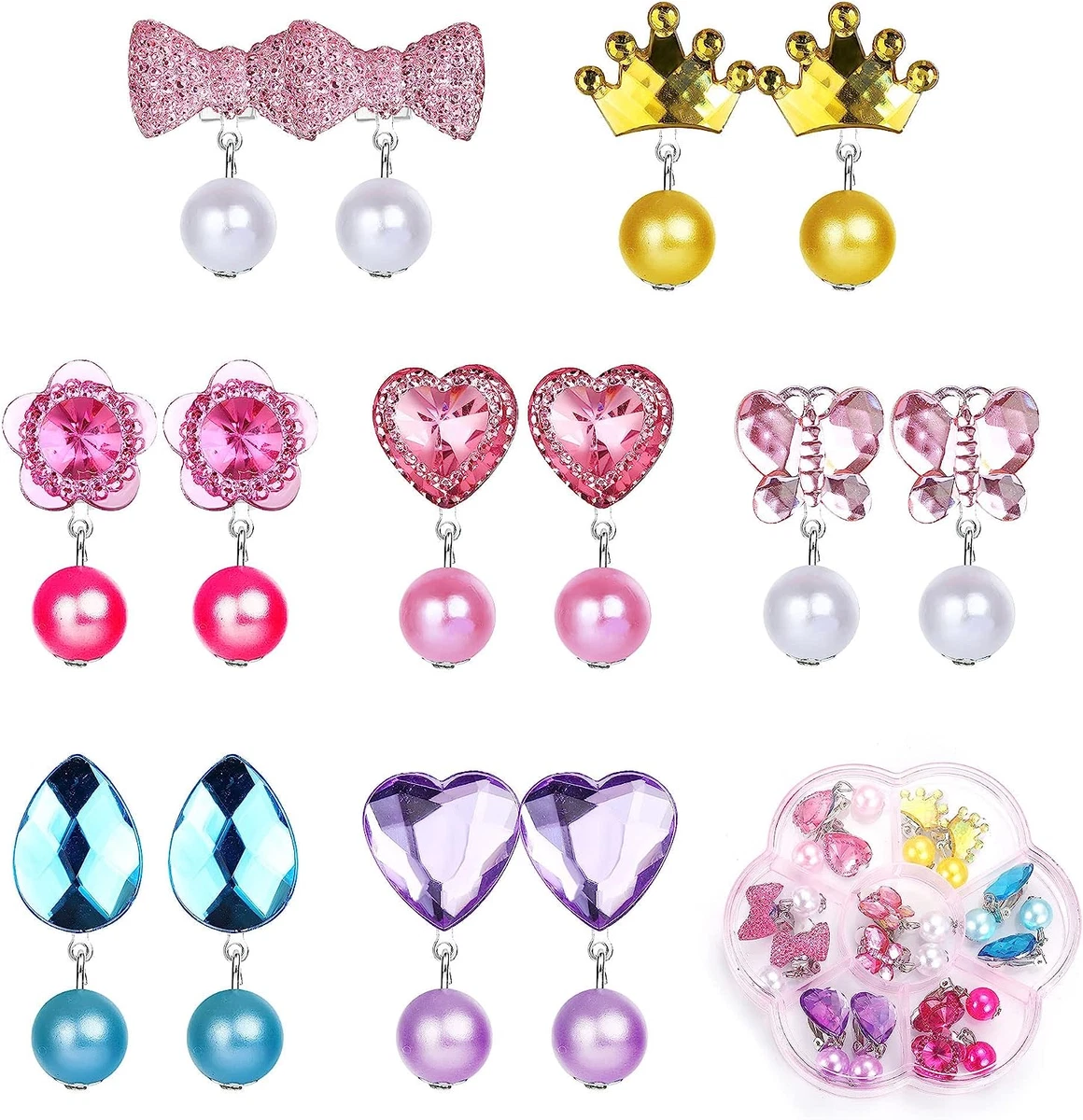 Amazon.com: PinkSheep Unicorn Clip On Earrings for Little Girls, Bling  Earrings Rainbow Earrings for Kids, 6 Pairs, Best Gift: Clothing, Shoes &  Jewelry