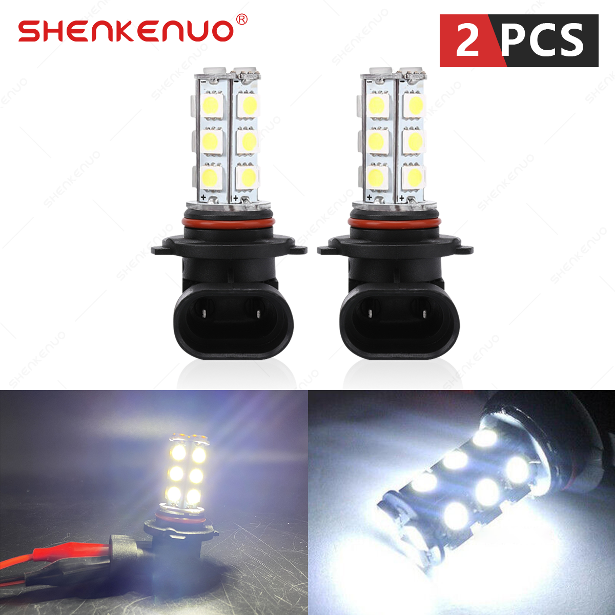 9006 HB4 LED Fog Light Bulbs 6000K White 18 SMD Bright Xenon Upgrade