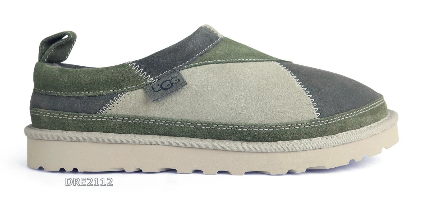 UGG Tasman Reimagined Pantofole in pelliccia scamosciata verde multi pelle uomo taglia 10 NUOVE 