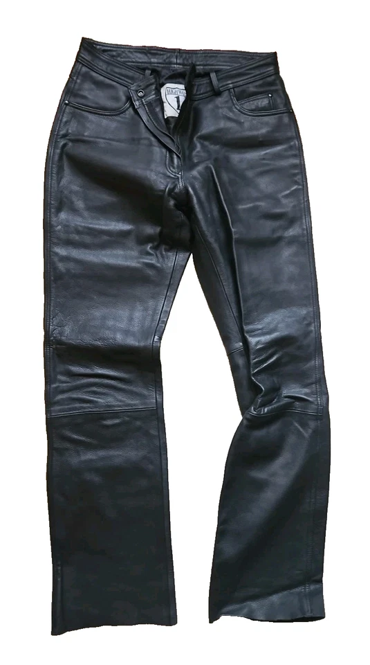 HIGHWAY1 DAMEN BIKER LEDERHOSE GRÖẞE:42 SCHWARZ NEUWERTIG WIE NEU - Bild 2 von 4