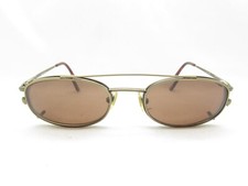 FOSSIL COMET P1X OVAL SPORTS WRAP GOLD CLIP-ON SUNGLASSES 50-19-140 118207