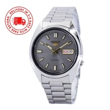 Seiko 5 Automatic Silver Band SNX SNXS75K1 Grey Dial Men's Watch Case 37 mm
