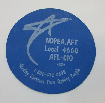 Vintage 90's NDPEA AFT Local 4660 AFL-CIO 5'' dia Blue Rubber Jar Opener FREE S/H