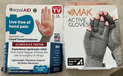 IMAK Compression Medium Gloves + Carpel Aid Patches