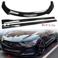 Glossy Black Front Lower Bumper Lip Splitter Spoiler For Acura ILX TLX