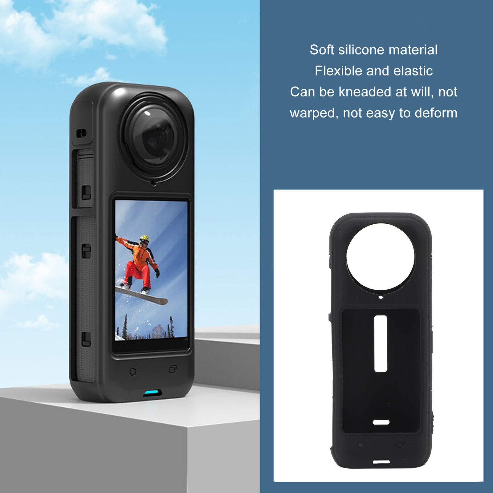 Action Camera Protective Case Drop Resistant Prevent Fingerprint Soft Silicone