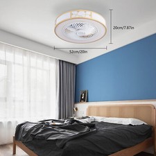3 Colors 3 Levels Of Wind Caged Low Profile Ceiling Fans Light 2-way Rotation