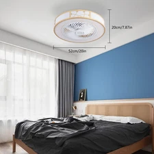 3 Colors 3 Levels Of Wind Caged Low Profile Ceiling Fans Light 2-way Rotation