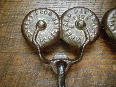 Buy Antique Vintage Cast Iron Rare Safety Door Barn Door Rollers Farm Tool