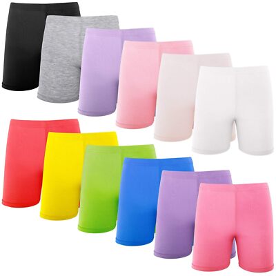 12 Mixed Color 6-7T Girls Dance Shorts Bike Shorts for Playgrounds and Gymnas...