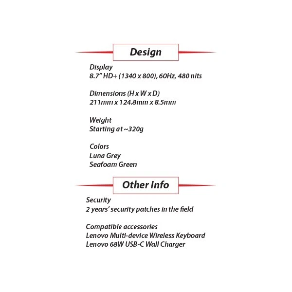 Lenovo Tab One GREY 8.7" LTE 4GB+64GB Octa Core Android PC Tablet (Wi-Fi+4G) - Image 4 of 4