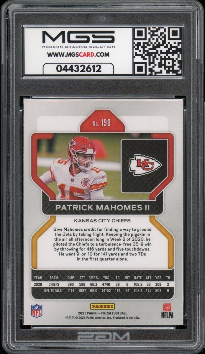 2020 Panini Prizm #124 Patrick Mahomes II Graded MGS 10 GEM MINT Trading Card