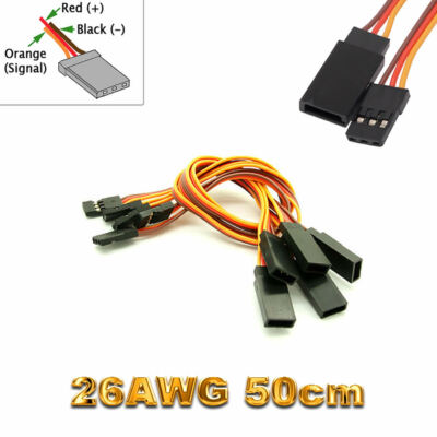 Servokabel 50cm 26AWG Verlängerungskabel JR Graupner Futaba Robbe Hitec 1 2 5 10