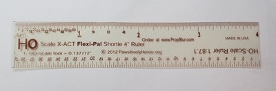 HO Scale Optical Comparator/Ruler FlexiPal See thru w/Sepia marks 4'' Size Medium