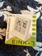 Inkerma Hygrometer Digital - Model EINK-7 - White - Emoji based comfort displa