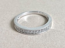 18ct White Gold Diamond Half Eternity Ring- IKS New York - UK Size N½