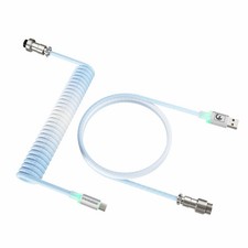 C01 Ultimate RGB Coiled Keyboard Cable, Braided Aviation Plug USB-C 8K Sync L...