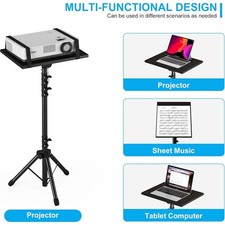 Portable Tripod Stand W/Tray For Projector/Laptop/Camera Adjustable 23.5"-63.5"