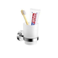 Wall Mount Toothbrush Holder with Frosted Glass Cup, Toothbrushes Toothpaste ...