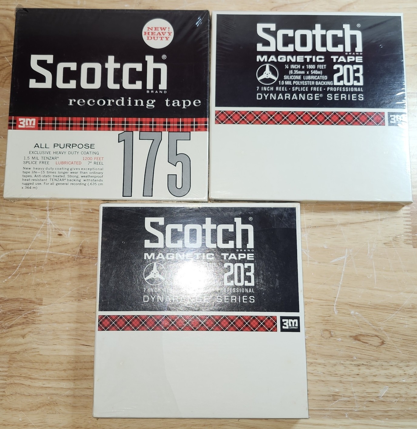 Scotch Reel Tape 203 & 175 Sealed 3 x Reel Lot