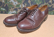 Genuine British Army Brown Leather Officers Parade Service Shoes - 8 M