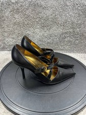 Giuseppe Zanotti Heels Womens Size 37.5 Eu 7 Us Pump Black Pointed Toe Stiletto