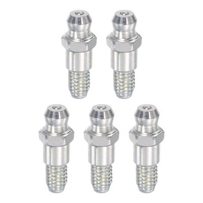 5Pcs M6x1mm Thread Silver Hydraulic Grease Fitting for Machine Steel Straight