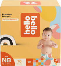 Hello Bello 76 Pack Premium Honeysuckle Unisex Newborn (0) Premium Diapers 0.26 per diaper