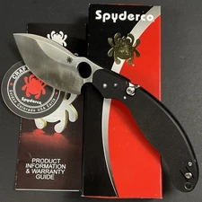 Spyderco Parata Folder Black G10 Handle VG-10 Stop Lock C231GP Seki Knife -MINT