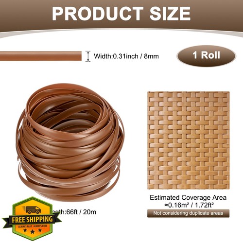 M METERXITY Light Brown Rattan 8mm x 66ft - Picture 3 of 3