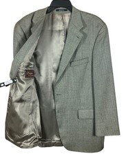 VTG Chaps Ralph Lauren Blazer Men 42R Brown Houndstooth Wool Preppy Sport Coat