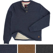 Coleman Men's Long Sleeve Henley Crewneck Sweashirt Sherpa Lining SACF4D6529