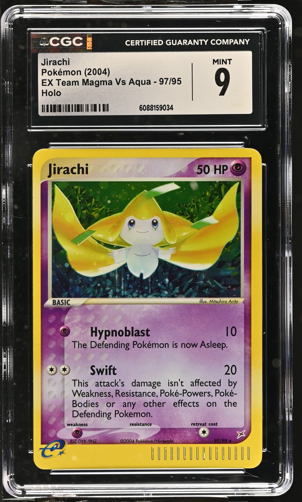 CGC 9 MINT Jirachi 2004 EX Team Magma Vs Aqua 97/95 Holo Pokemon Card