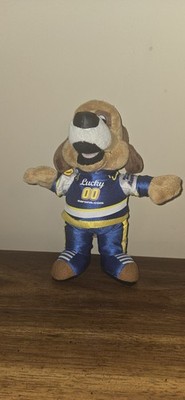 Aarons Lucky Dog Puppy Racing Advertising Plush Stuffed Animal 10 