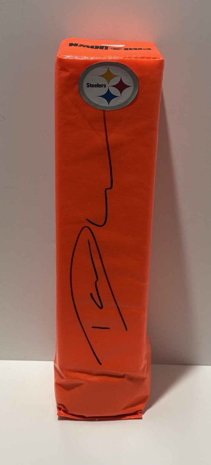 DARNELL WASHINGTON SIGNED TOUCHDOWN PYLON PITTSBURGH STEELERS PROOF JSA COA 