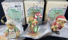Three 3 Cherished Teddies Boxed Hanging Ornaments in Boxes