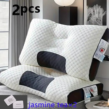 2 PCS ERGONOMIC NECK PILLOW HELP MASSAGE, SOFT, ADJUSTABLE SLEEPING 100