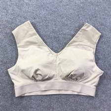 Tommie Copper Sports Bra Womens XL Beige Nude Shoulder Support Mesh Compression