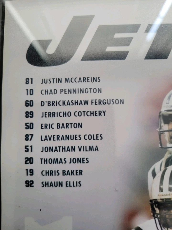🏈 Lista de los Jets de Nueva York 2007 NFL placa enmarcada en madera con cubierta de vidrio con impresión de granito Foto 4 de 4