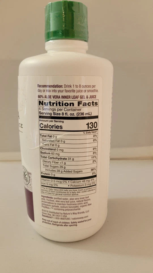Gel y jugo de aloe vera Natures Way sabor a bayas silvestres 33,8 OZ 11/24 Foto 3 de 4
